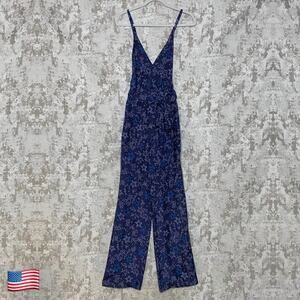 Paloma Blue Eclipse 100% Silk Star Print Jumpsuit in Blue